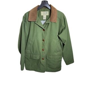 Vintage L.L. Bean Chore Jacket Petite Large Corduroy Barn Utility Coat Lined